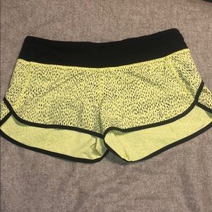 Lululemon Yellow Cheetah Shorts!